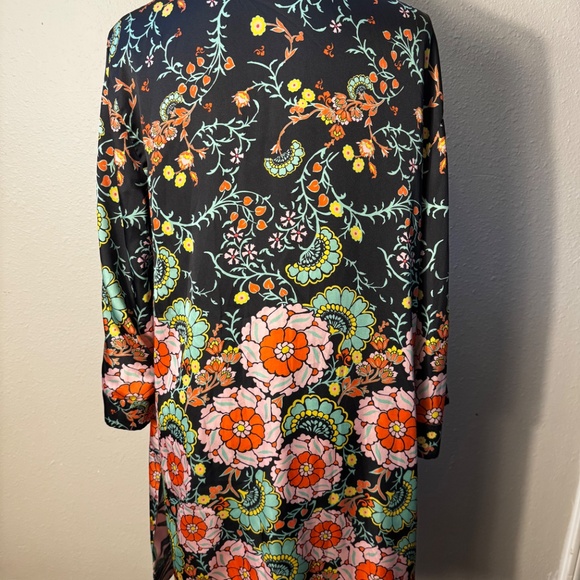 Alice & Olivia Lynn Reversible Short Palm Print Hawaii Kimono Robe Patchwork M/L - Picture 6 of 12